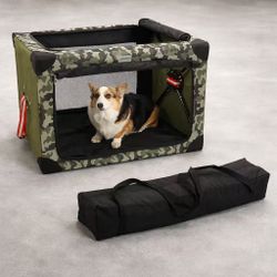 New In Box 32x24x23 Inch Tall Foldable Portable Travel Soft Dog Cat Crate EZ Setup With Carrying Bag Cage 