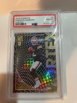 2025 Donruss Shedeur Sanders Vortex RC PSA 8
