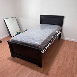 Twin Solid Wood Bed With Mattress $360