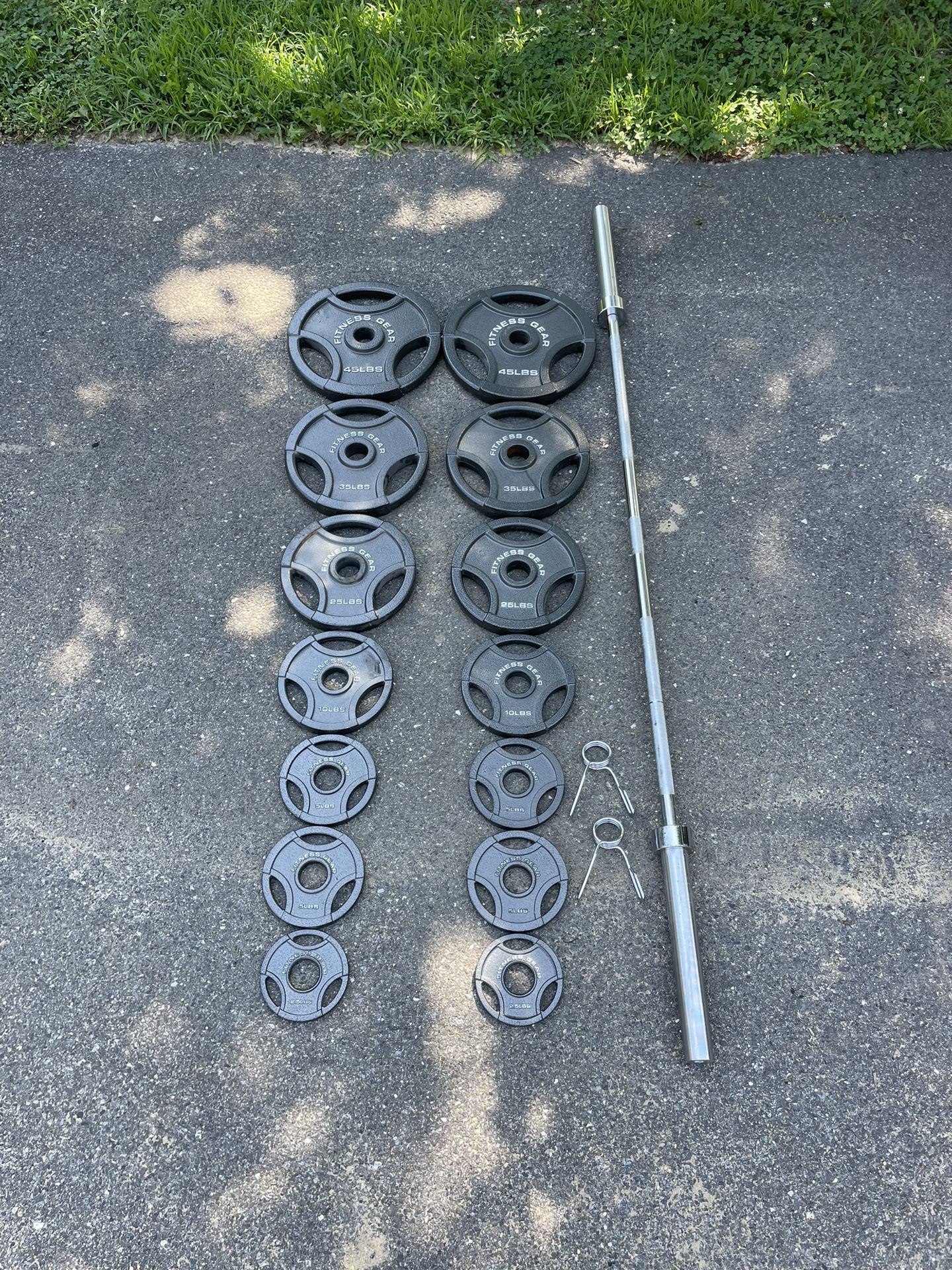 Full Olympic Weight Set With Barbell