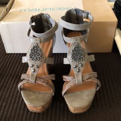 Heather Embellished Wedge Sandals 