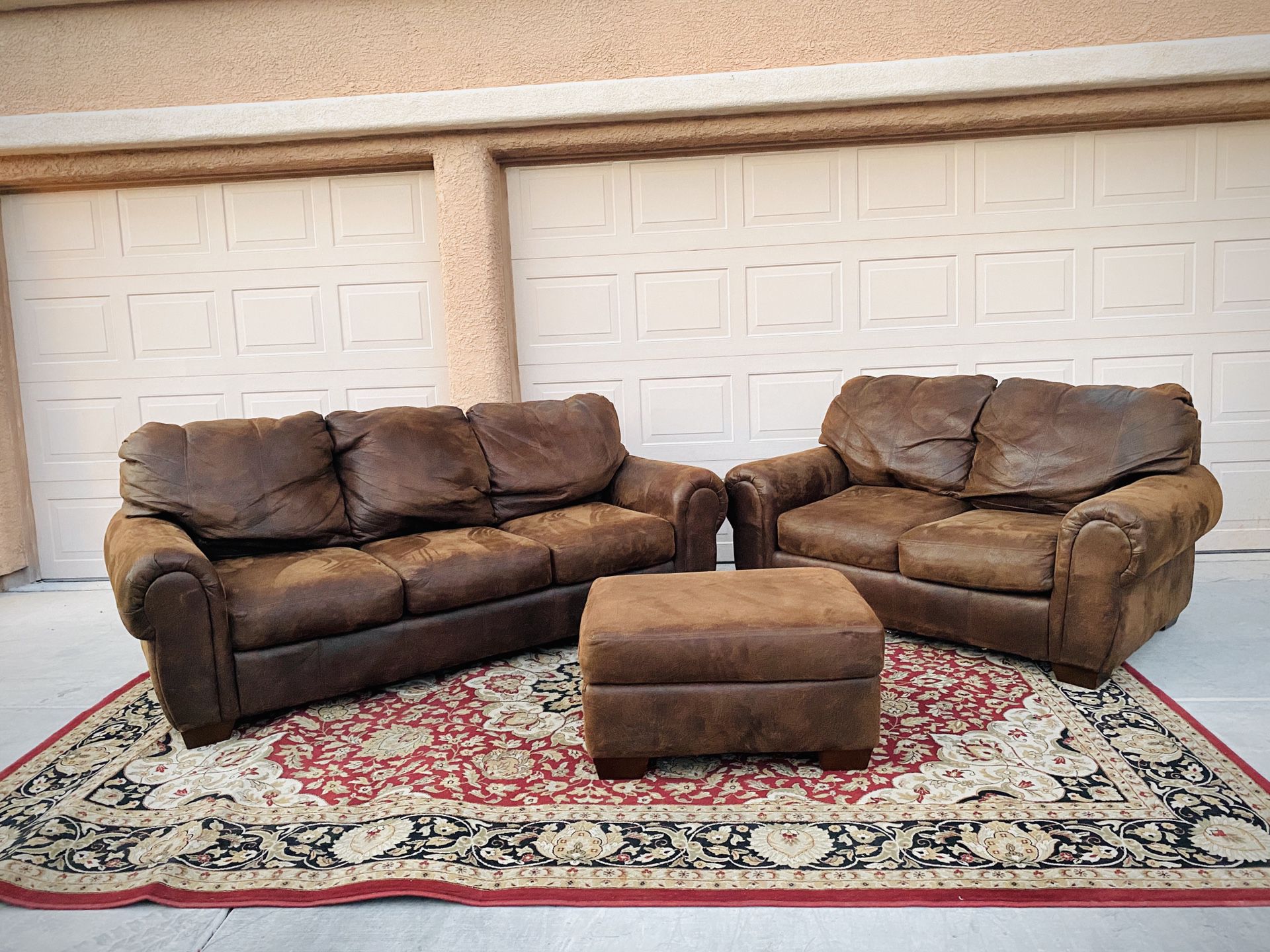 Brown couch set