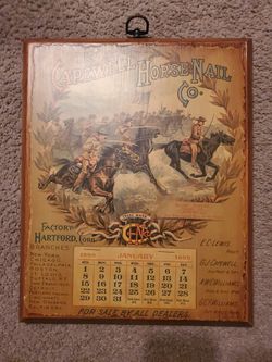 Vintage Calendar Capewell Horses Nail Co January 1899