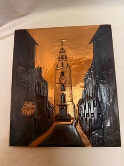 Vintage Hand-Embossed Irish Copper Relief – St. Anne’s Shandon Church