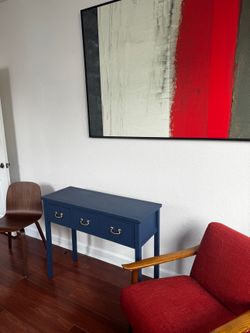 Console Table, Large Abstract Painting & 2 Chairs — Furniture Set