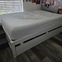 Full Size Bedframe with Storage + Twin Bed Space