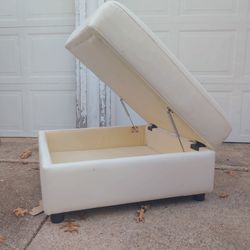 White leather ottoman