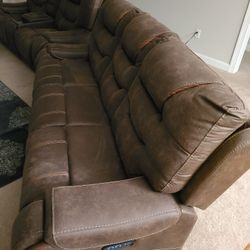 Reclining Sofa And Love Seat Set Lightly Used