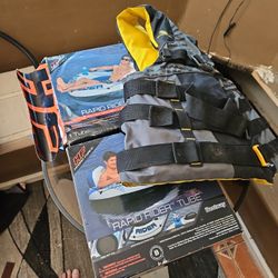 New Unopened Pool/ River Floats n Life Vest 