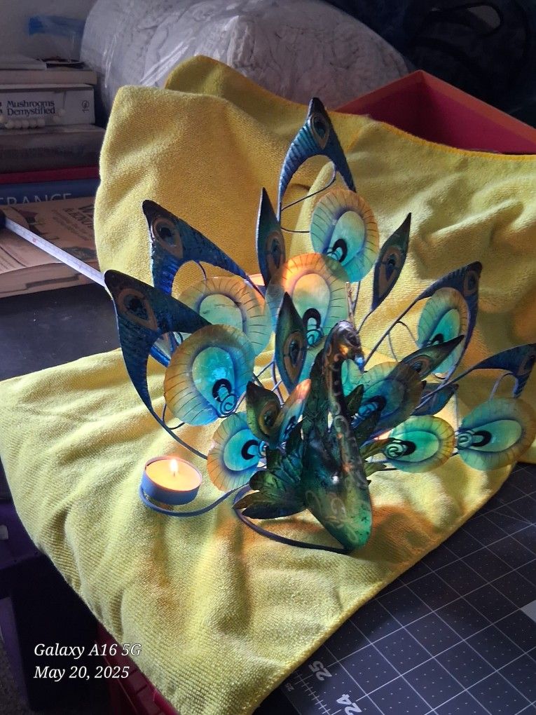 Beautiful Peacock Candle Holder Decor