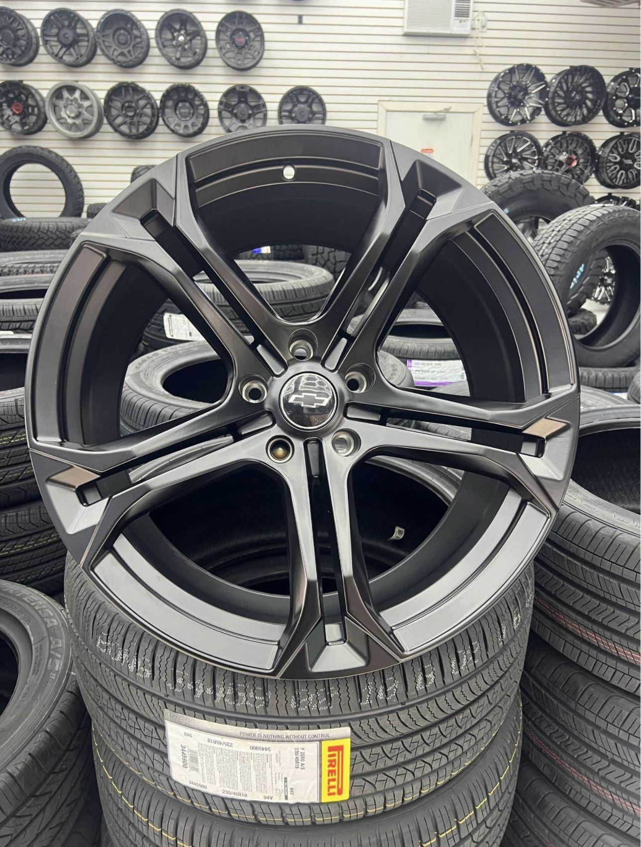 New Set Of Matte Black 20" Staggered CAMARO WHEELS, We Finance