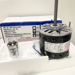 DL1056 Sleeve Bearing Direct Drive Blower Motor 1/2 HP, 1075 RPM, 3 Speed, 115 Volts 8 Amps NEW