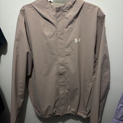 Under Armour Stormproof Cloudstrike lightweight rain jacket beige/tan NWOT SZ L