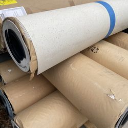 NEW Commercial Vulcanized RubberGym Flooring Rolls - 4x50ft (200sqft) - 3mm (1/8”) - White w/ Grey Fleck