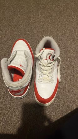 Air Jordan 3 White Red Sneakers