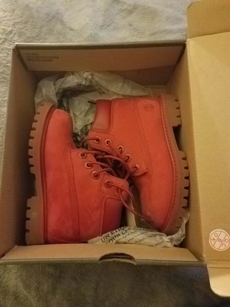 Kids Timberland (red) size 8