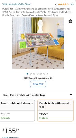Jigsaw Puzzle Table with 4 Drawers, 1500pcs Portable Puzzle Board with  Wooden Puzzle Cover, 3 Angles Tilting Puzzle Table for Adults