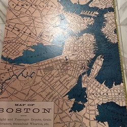 Large Boston Map Canvas