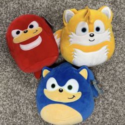 Sonic The Hedgehog, Tails, Knuckles Squishmellows 