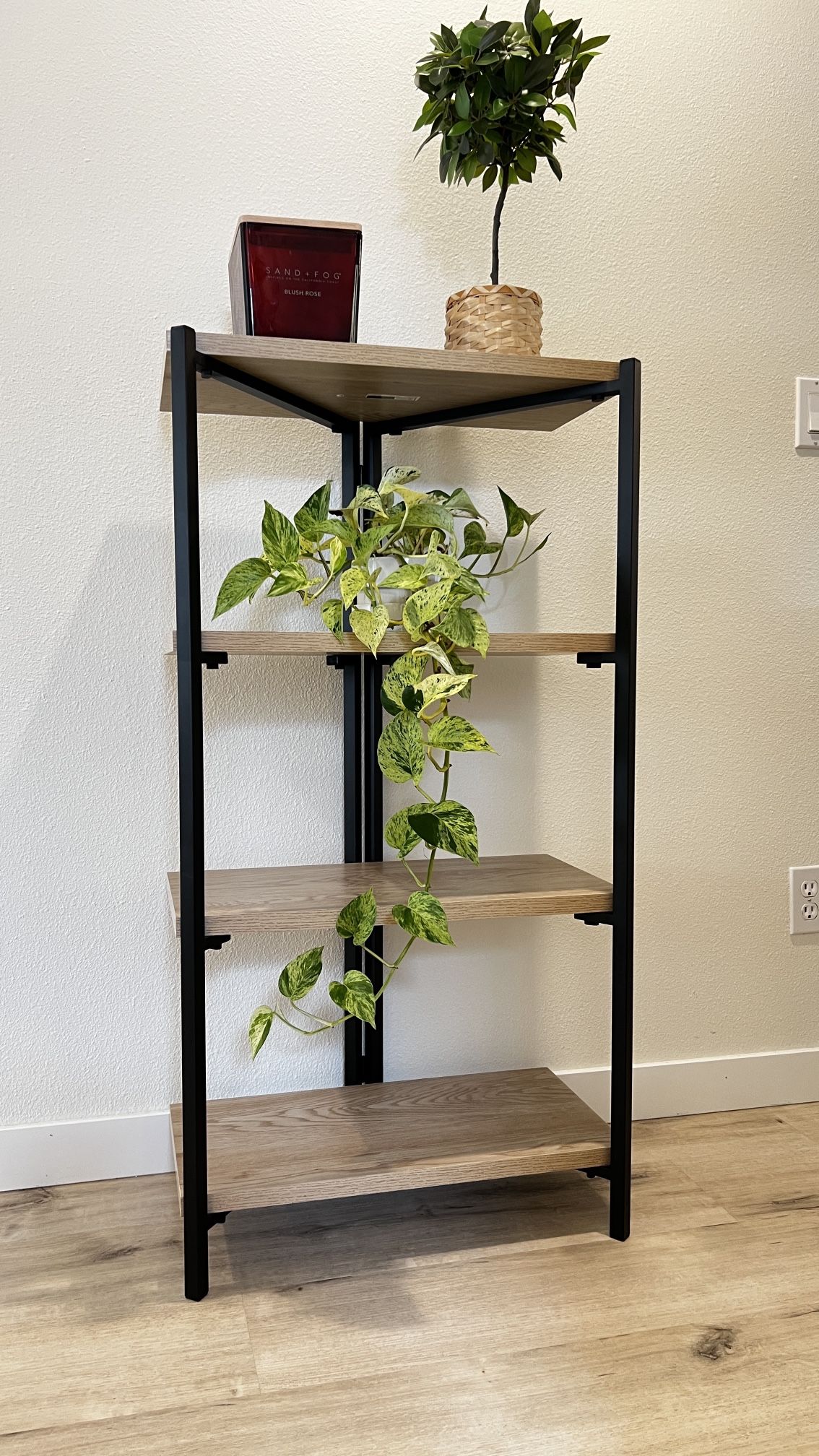 π Bookshelf β Charter Oak Finish, 4-Tier, Modern Look β 22.5 x 11.5 x 44