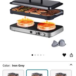 Induction Cooktop 1800W With Cast Iron Griddle Pan 