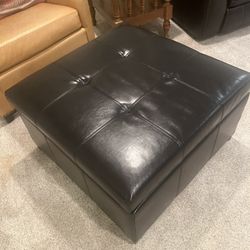 Leather Ottoman. 