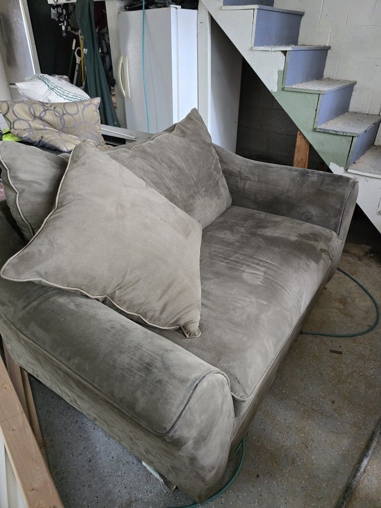 free loveseat and glass tables