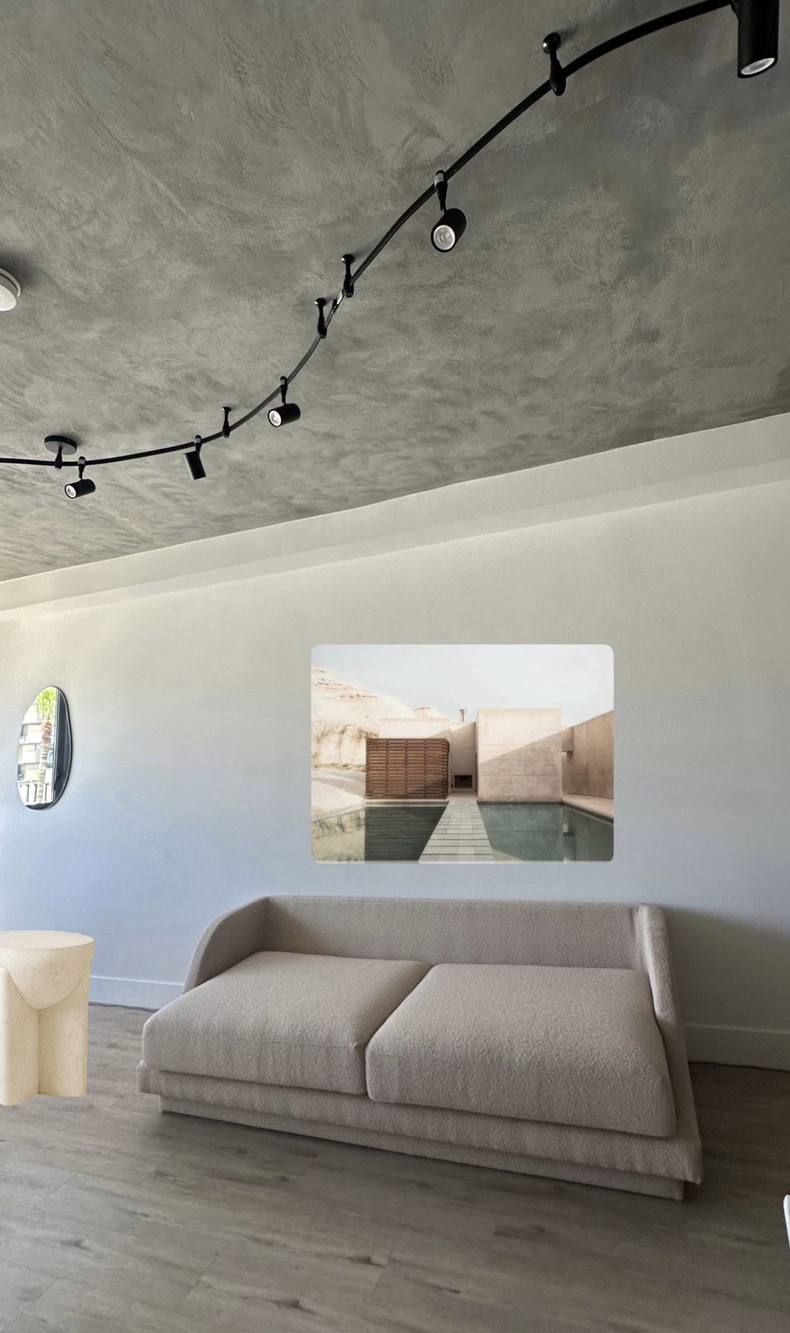 New Beige Boucle Sofa Couch