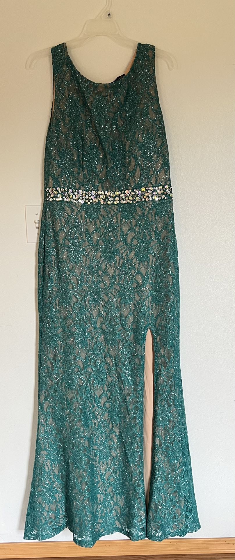Green Lace Prom Dress