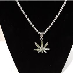Silver Plated CZ Pendant With 24-in Chain