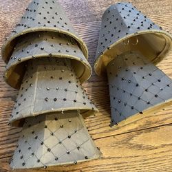 Silk Olive Mini Lamp Shades  6 Total