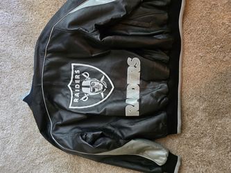 Raiders leather jacket large