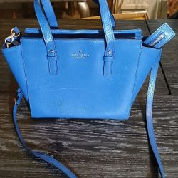 Pre-Loved Blue Kate Spade Satchel. It Does Have A Scratch On The Front