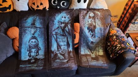 Disney Halloween Decor Haunted Mansion Banners Nightmare Before Christmas