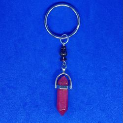 NATURAL Charged Garnet & Agate Keychain(known For: Stones Of Abundance & Prosperity, Cleanses Aura, Calm Emotions, remove Negativity)