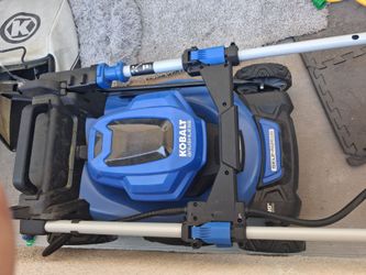 Kobalt mower and trimmer brushless and cordless includes batteries and charger