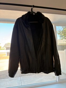 Gorgeous Black leather/ mink reversible jacket