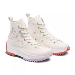 Converse Run Star Hike Hi Platform Embroidered Floral