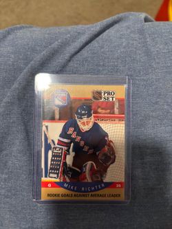 1990-91 Mike Richter Rookie Goals Against Average Leader Pro Set Hockey Card New York Rangers