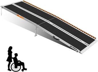 Portable Ramp 8ft Wh Chair Cart Dolly Scooter 29"W Folds Aluminum NEW
