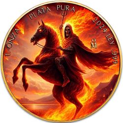 2024 Mexico Libertad Horseman of Apocalypse 1 oz .999 Silver Colorized Coin