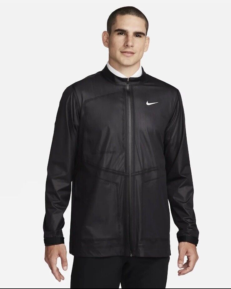 New Nike Storm-FIT ADV Mens XL Full-Zip Waterproof Golf Jacket Black 