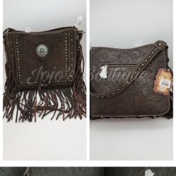 Montana West Leather Fringed Crossbody 