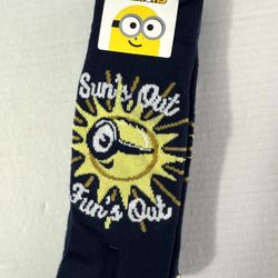 2 Pairs Of Minions Crew Socks. Size 6.5-12, New w/ Tags