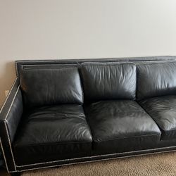 Faux, Leather, Contemporary Oversize Couch & Chair 