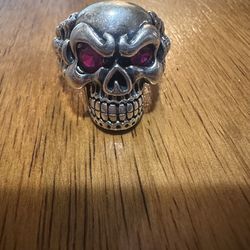 Skull 925 Sterling Ring Size 12.5
