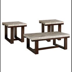 Stone-Top Coffee Table Set