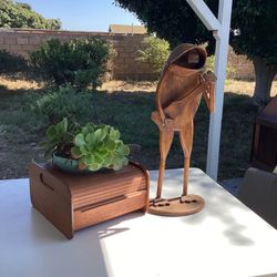 Mid Century Desk Organizer and Decor Frog ,  