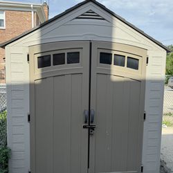 Suncast Tremont Outdoor Shed 7 ft. 1-3/4 in. x 8 ft. 4-1/2 in. Resin Storage Shed