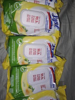 LysoI' Disinfecting Biodegradable Wipes | 84 Wipes Per Pack (6 Pack) (Citrus)
